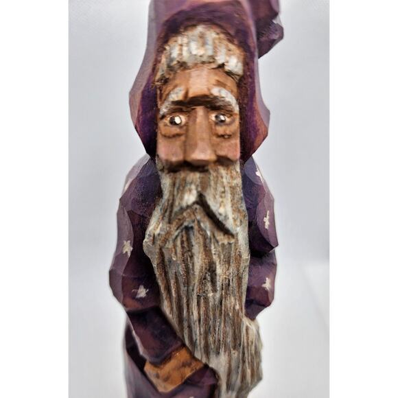 Hand Carved-Hand Painted-"Merlin"-Shelf Decor-Unique-Wizard - Picture 5 of 6